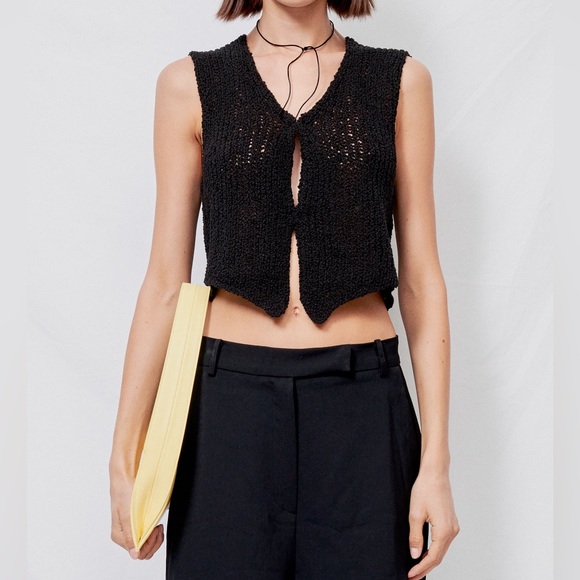 TheOpen Product V Neck Knit Vest - OS - Picture 2 of 10